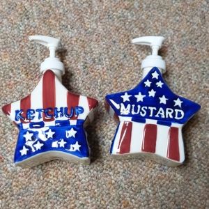 Ketchup and mustard jars